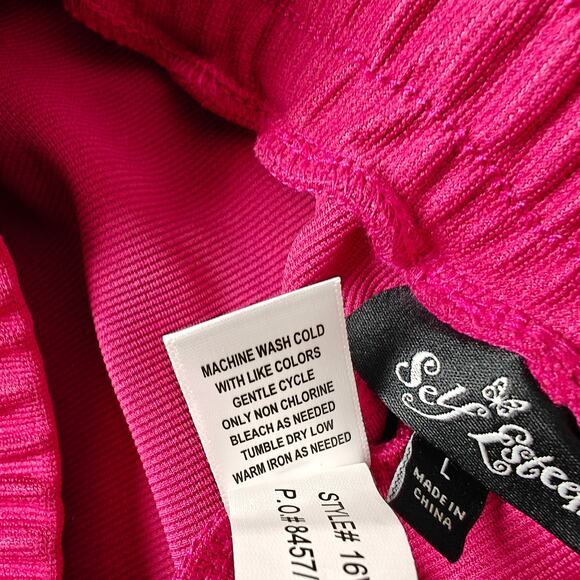 Self Esteem Wide Leg Dark Pink Athletic Pants Size Large New With Tags - Picture 8 of 9